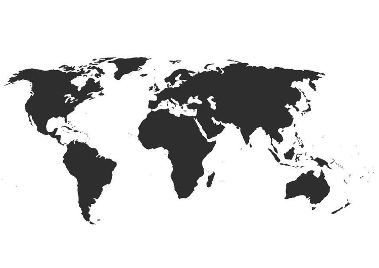 Bilde å fargelegge verdenskart uten grenser