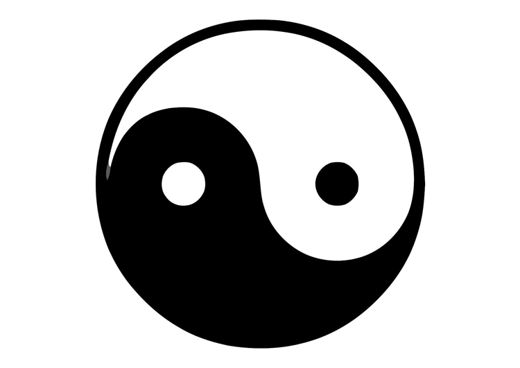 Bilde å fargelegge yin og yang
