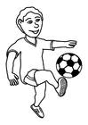 Fargeleggingsbilde Ã¥ spille fotball