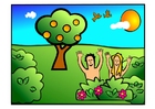 bilde Adam og Eva - lykkelige
