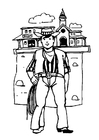 Fargeleggingsbilde cowboy