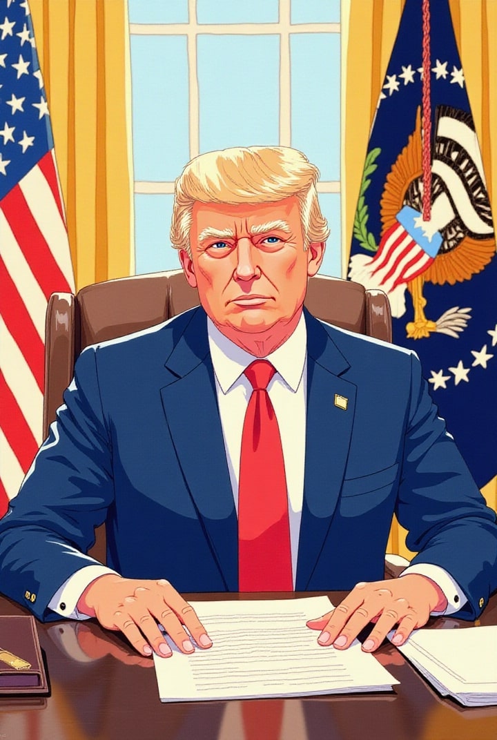 bilde donald trump i det ovale kontor