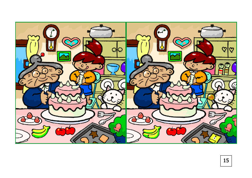 Bilde finn forskjellene - å bake en kake - bil 21559