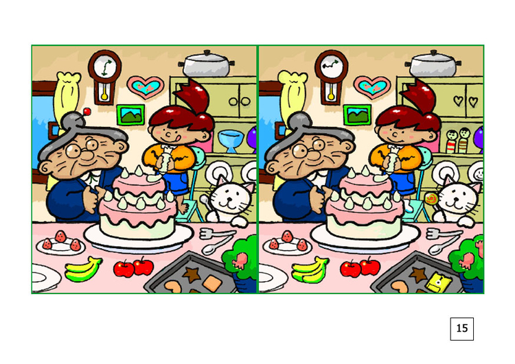 bilde finn forskjellene - Ã¥ bake en kake