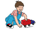 bilde gutt med lekebil
