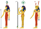 bilder Hathor, Seshat og Mut