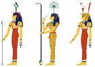 bilde Hathor, Seshat og Mut