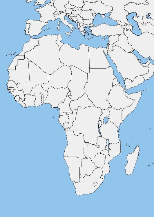 hvitt kart over Afrika