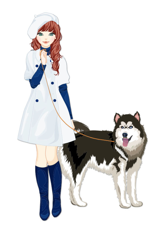 bilde jente med hund