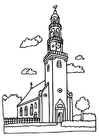 Fargeleggingsbilde kirke