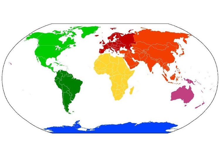 bilde kontinenter i verden