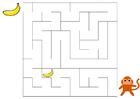 bilder labyrint - apekatt og banan