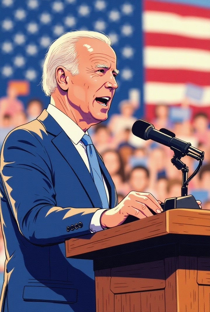 bilde president biden på et møte