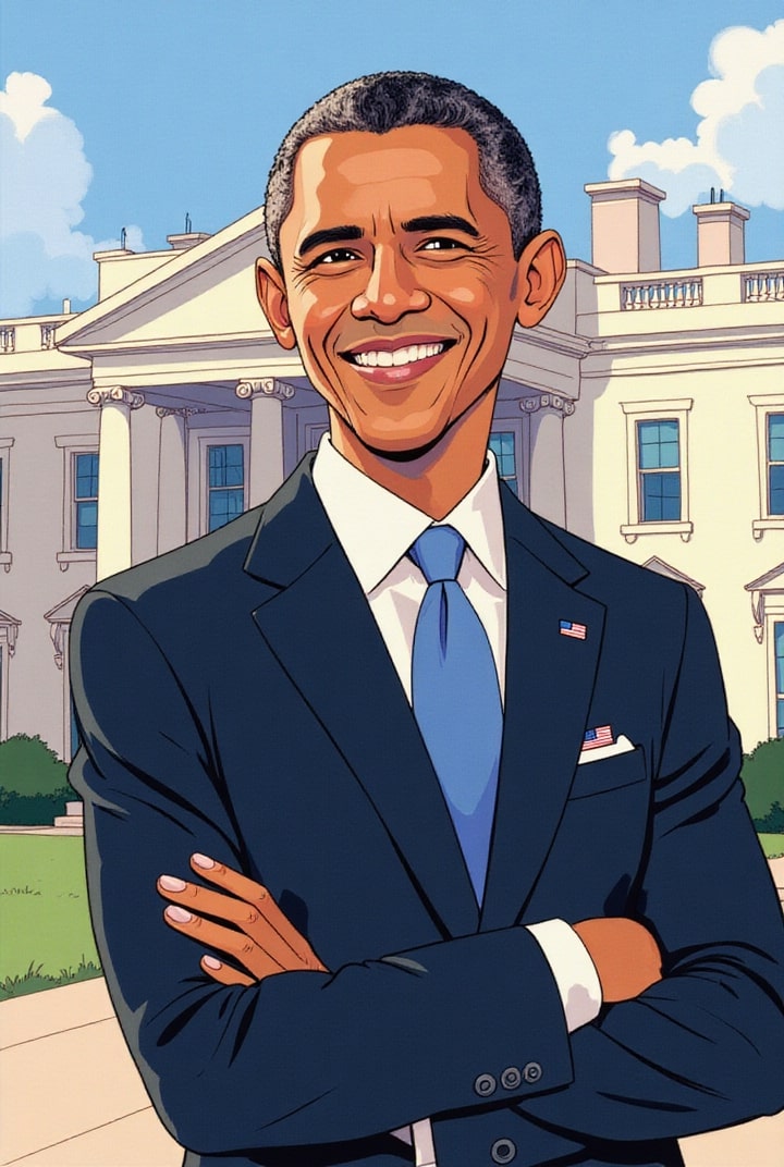 President Obama foran Det hvite hus