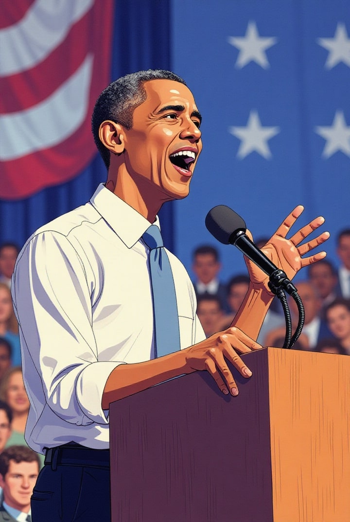 bilde President Obama holder en tale