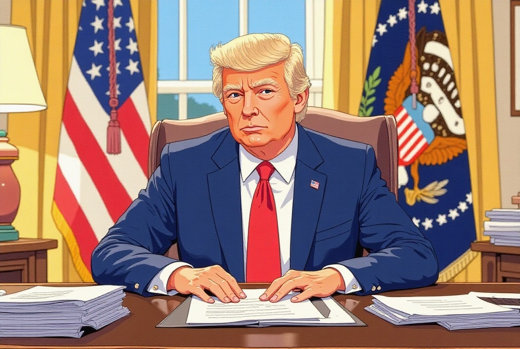 bilde president trump i det ovale kontor