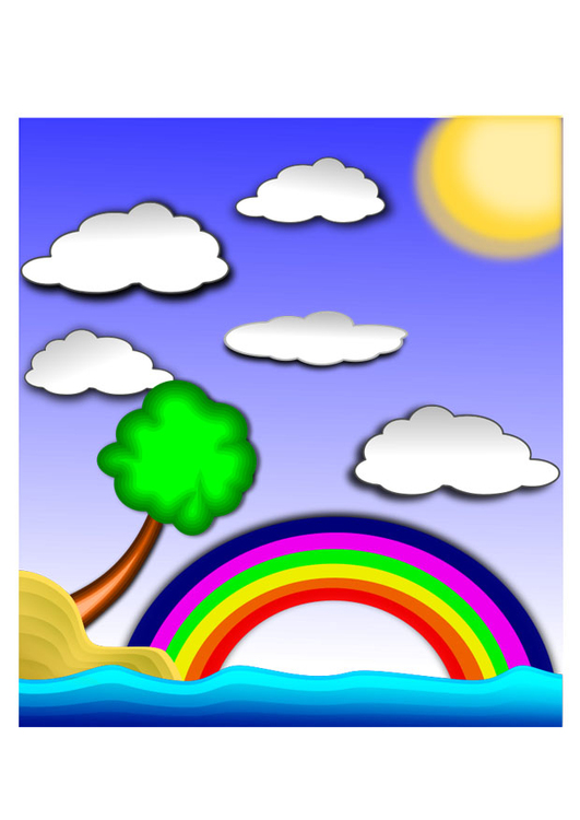 bilde regnbue landskap