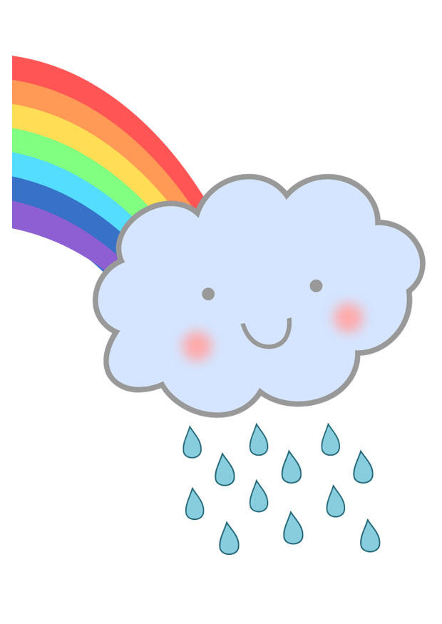 bilde regnbue med regn