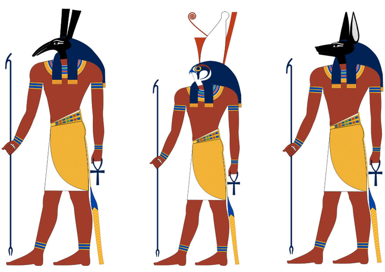 bilde Set, Horus og Anubis