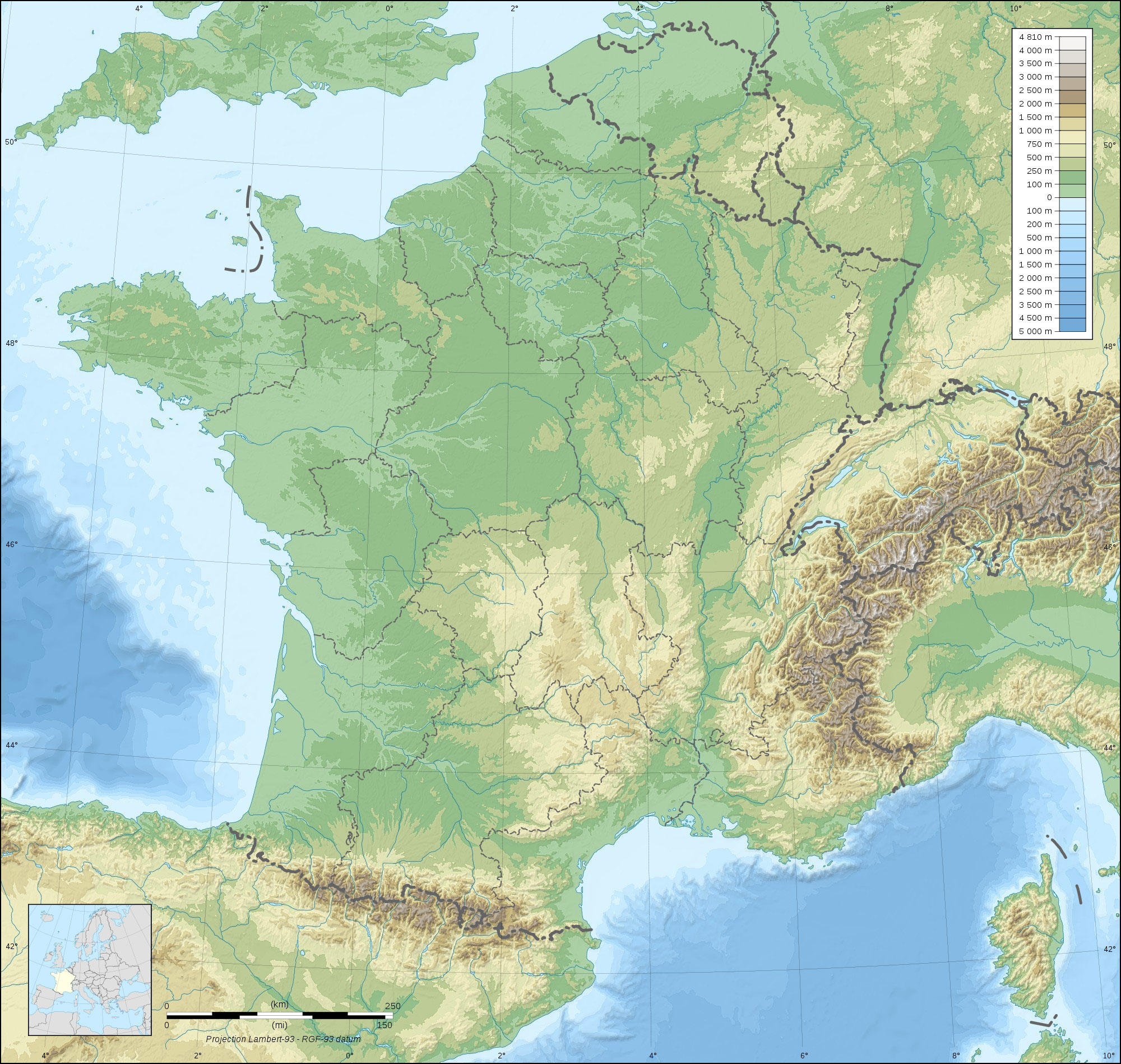 Bilde Topografi Av Frankrike Gratis Bildene Bilde 17050