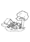 Fargeleggingsbilde camping