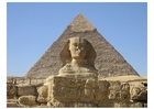Fotografier Cheops-pyramidene og sfinxen i Giza