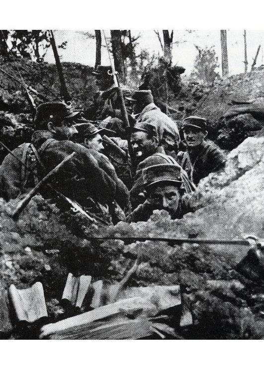 i skyttergravene, 1918