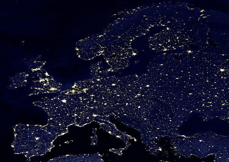 Foto Jorden om natten - Europa