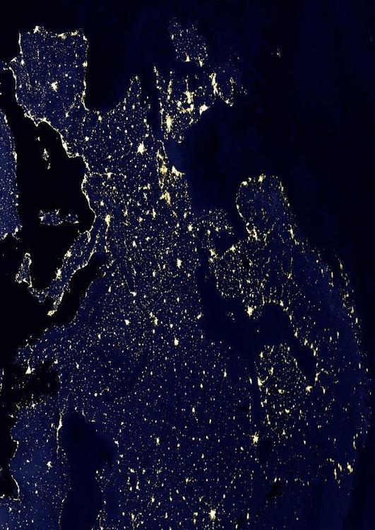 Jorden om natten - Europa
