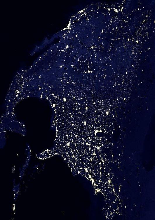 Jorden om natten - Nord-Amerika