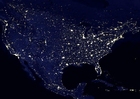 Foto jorden om natten - nord-amerika