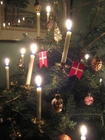 Foto juletre med lys