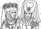 Fargeleggingsbilde karneval i venezia
