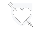 Fargeleggingsbilde kjærlighetshjerte cupido