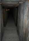Fotografier korridor i en bunker - rekonstruksjon