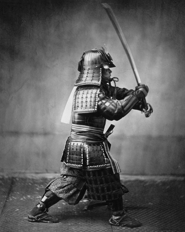 Foto samurai med sverd