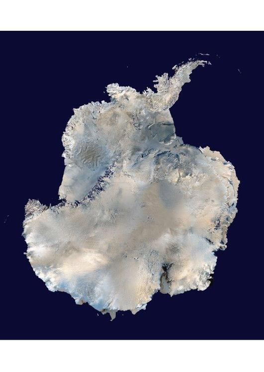 satelittbilde av Antarktis