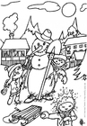 Fargeleggingsbilde snømann