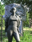Foto statue av en arbeider