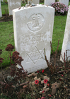 Fotografier Tyne Cot-kirkegården - en jødisk soldats grav