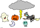 H�ndverk for barn Halloween mobil