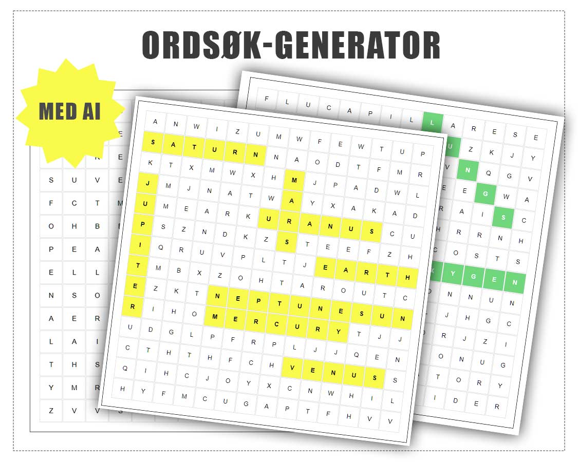 Lage ordsøk — ordsøk generator