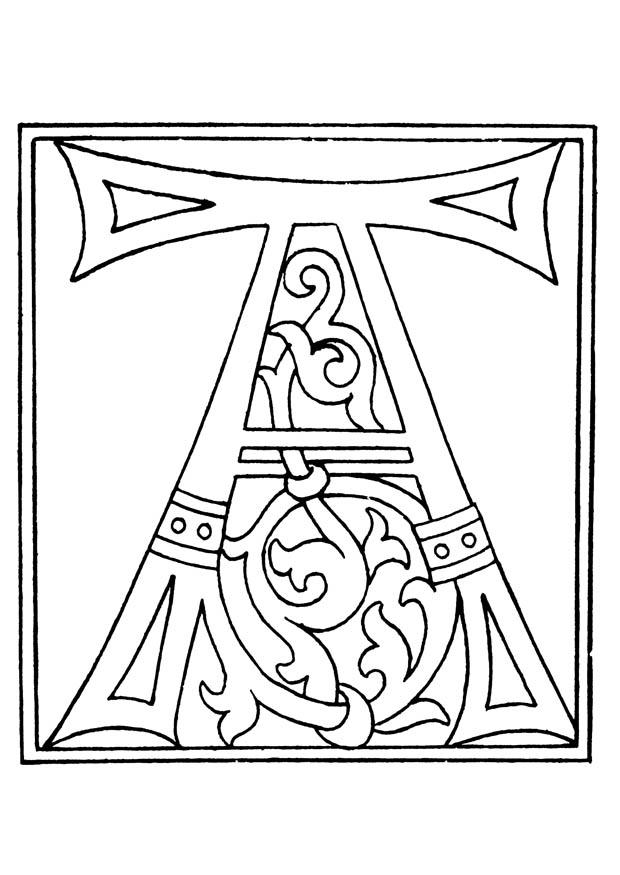 Fargeleggingsbilde 01a. alfabet a