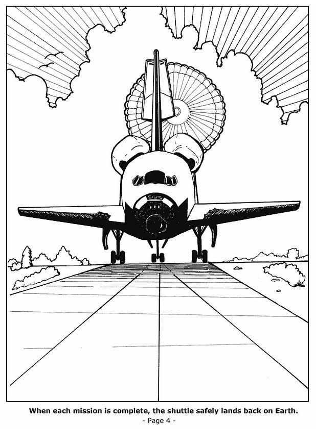 Fargeleggingsbilde 04 - romskipet lander