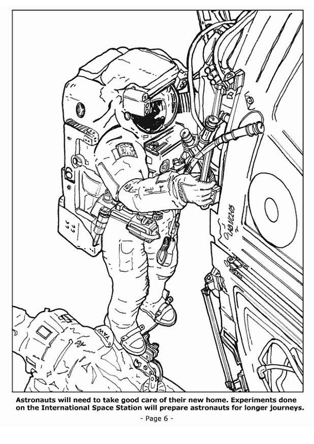 06 - astronauter pA¥ romstasjonen Fargeleggingsbilde 06 - astronauter pA¥ romstasjonen
