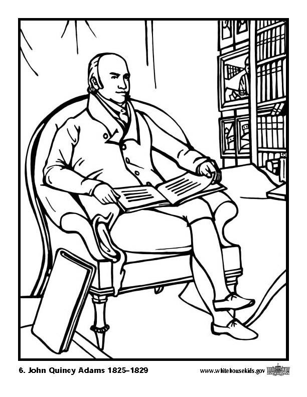 Fargeleggingsbilde 06 john quincy adams