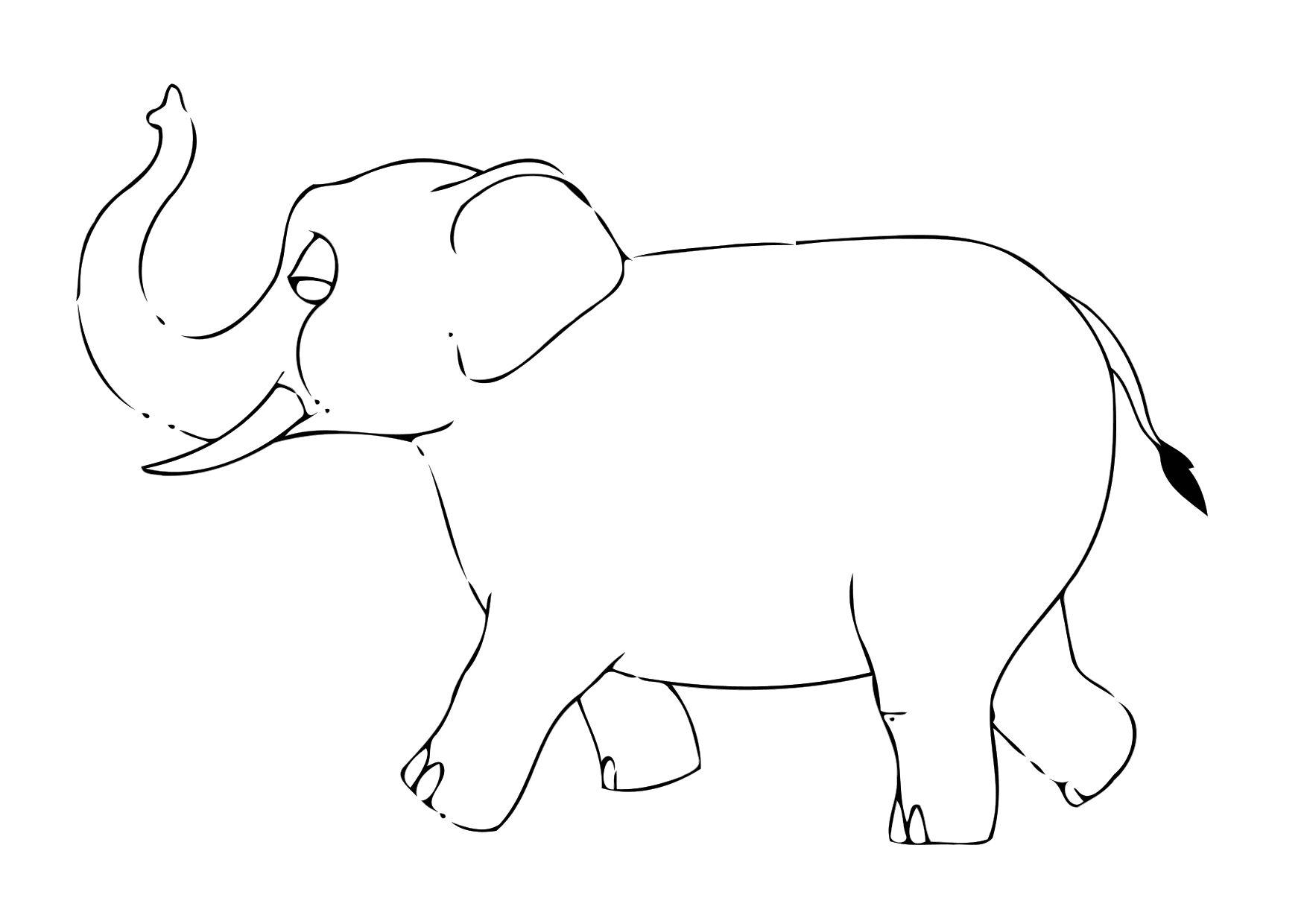 Fargeleggingsbilde 07b. elefant