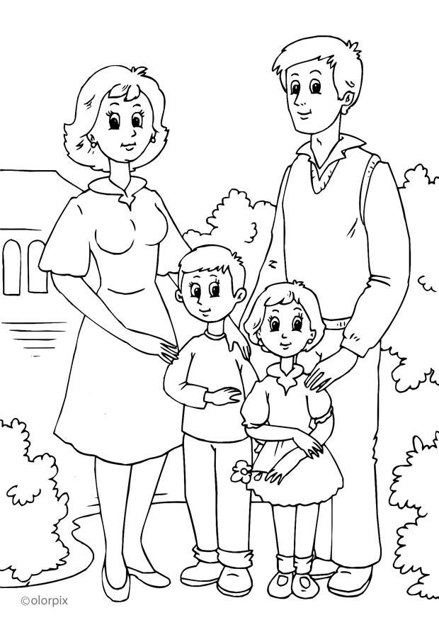 1. familie Fargeleggingsbilde 1. familie