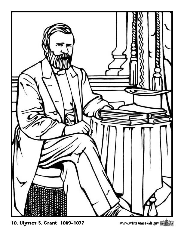 Fargeleggingsbilde 18 ulysses s. grant