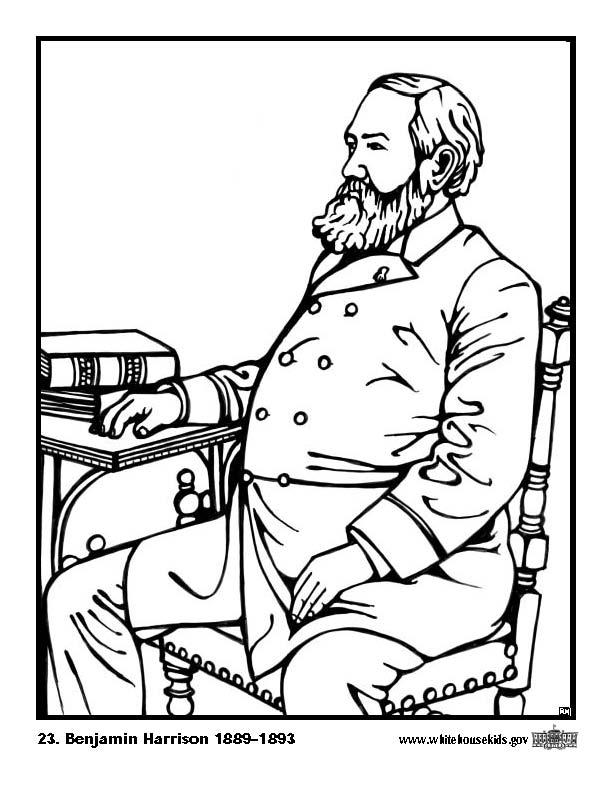 Fargeleggingsbilde 23 benjamin harrison
